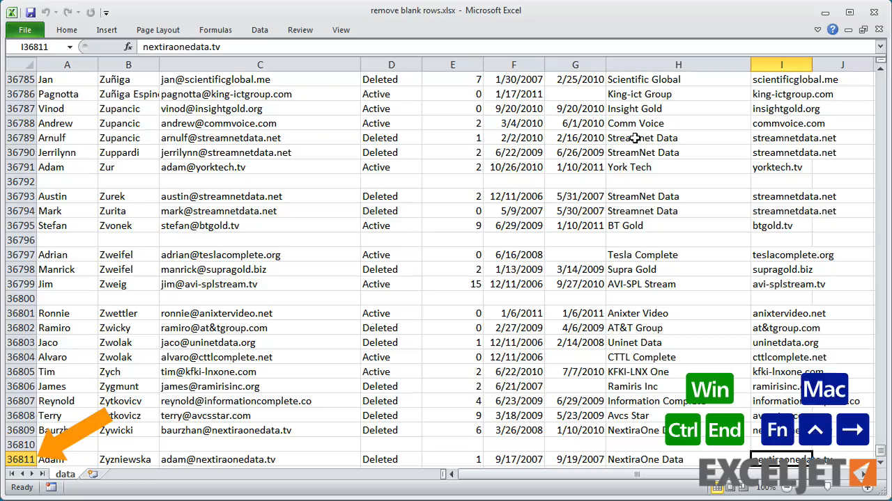 excel-tutorial-shortcut-recipe-delete-blank-rows